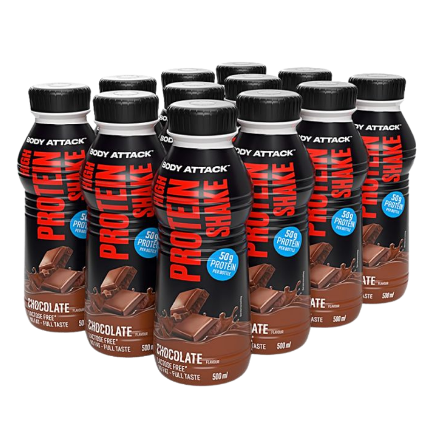 Body Attack High Protein Shake (12x500ML)
