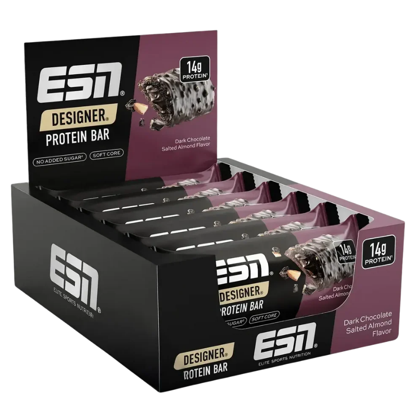 Barre ESN Designer (12 x 45 g) Chocolat noir aux amandes salées