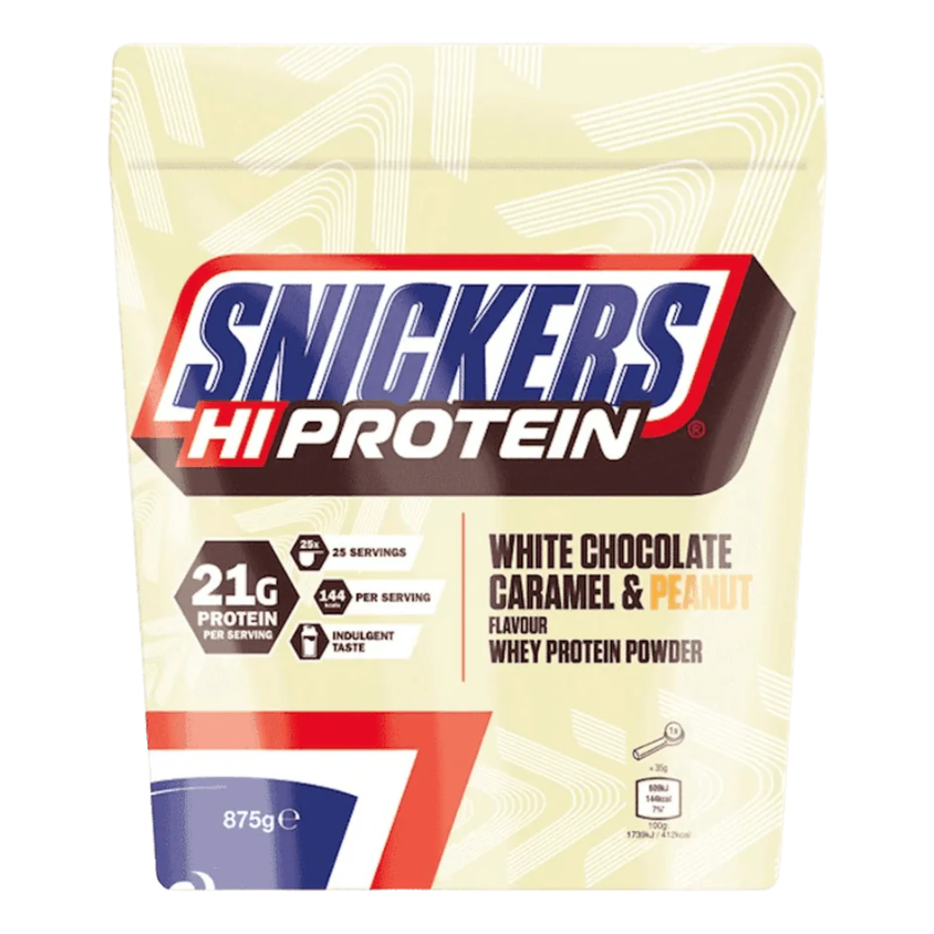Snickers HiProtein Powder (875G) White Chocolate Caramel & Peanut